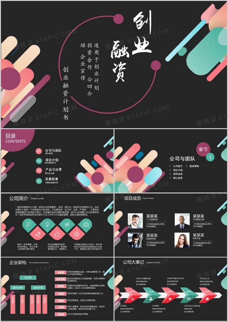 创意创业融资计划书PPT模板