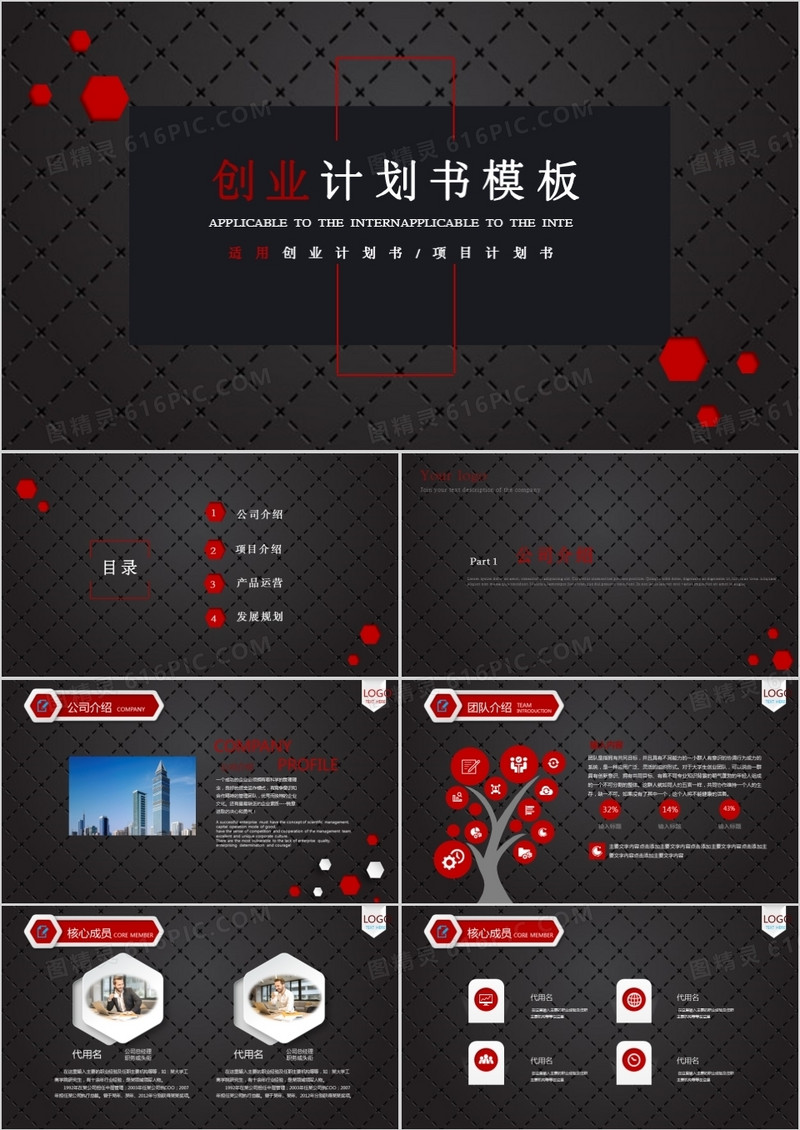 创意商务创业计划书PPT模板