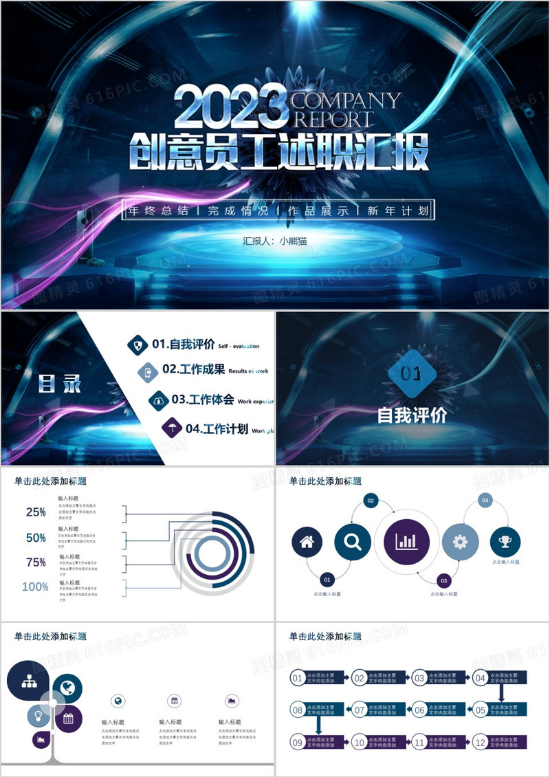 酷炫通用员工述职汇报PPT模板