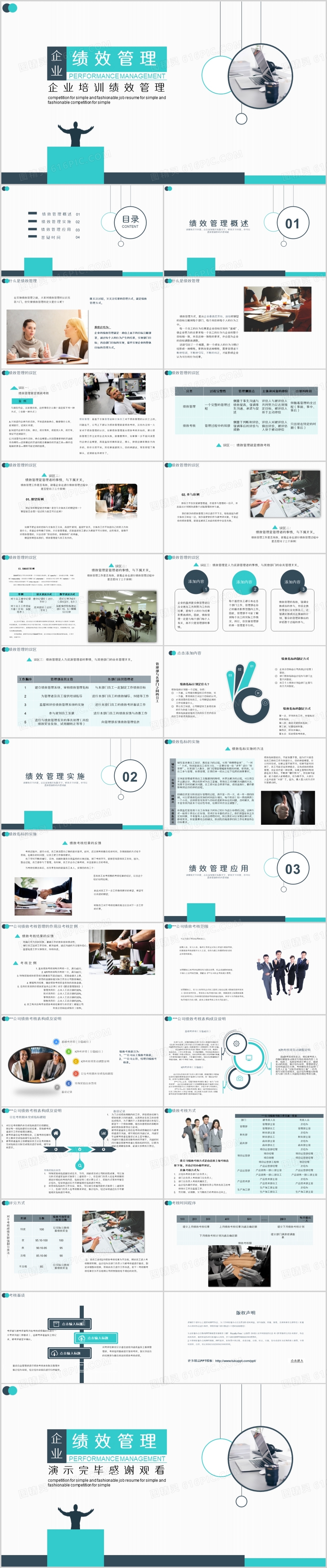 企业培训绩效管理通用PPT模板