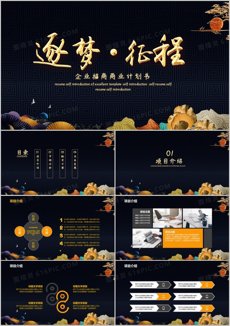 黑金大气商业融资计划书 ppt模板
