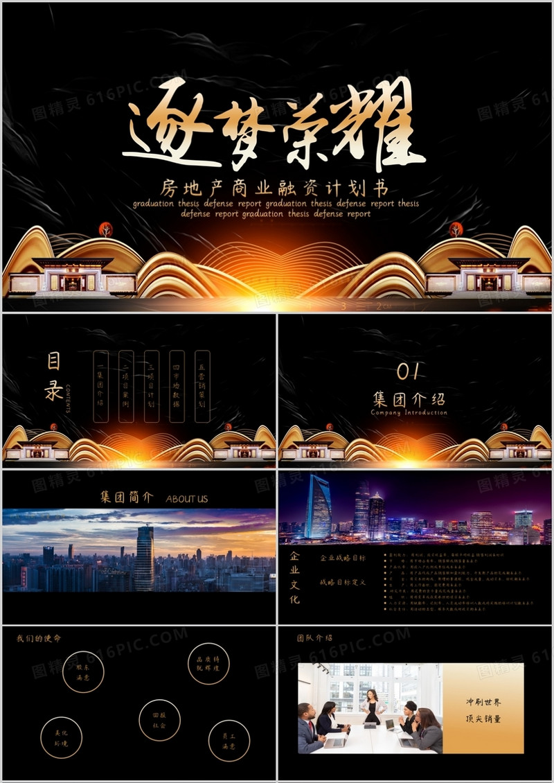 房地产公司商业融资计划书PPT模板