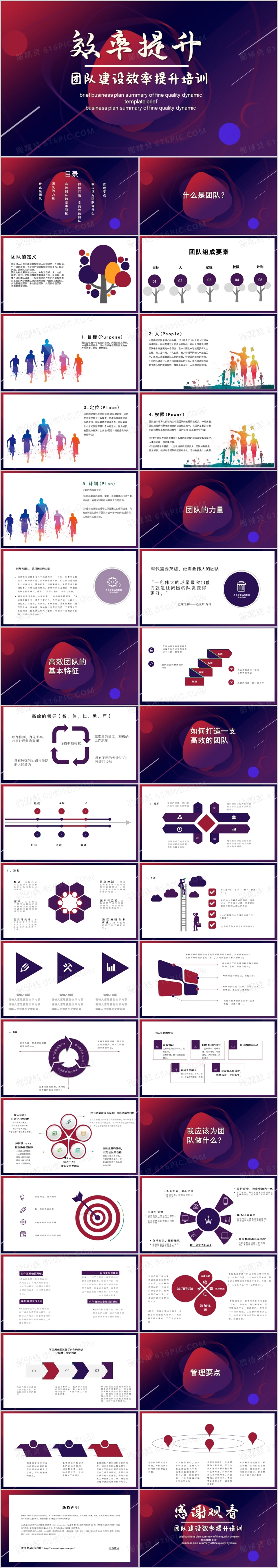 简约团队建设效率提升培训PPT模板