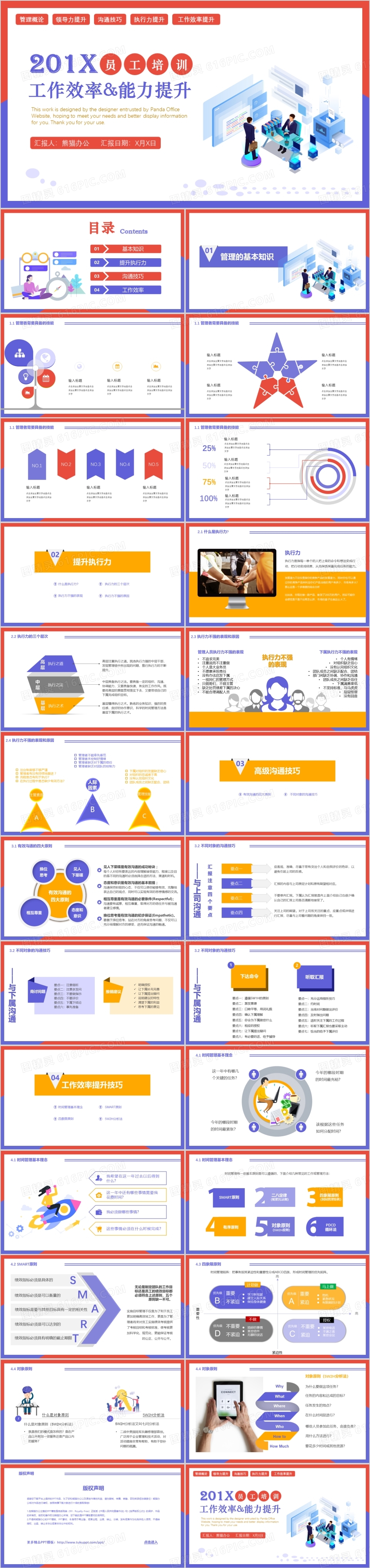 员工工作能力和效率提升培训PPT模板