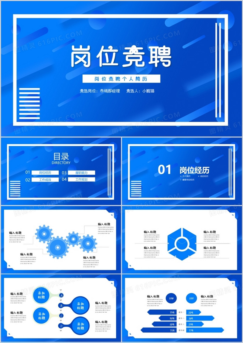 流体渐变创意风岗位竞聘PPT模板