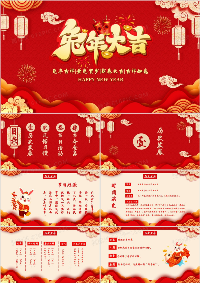 2023年大吉新年介绍PPT模板