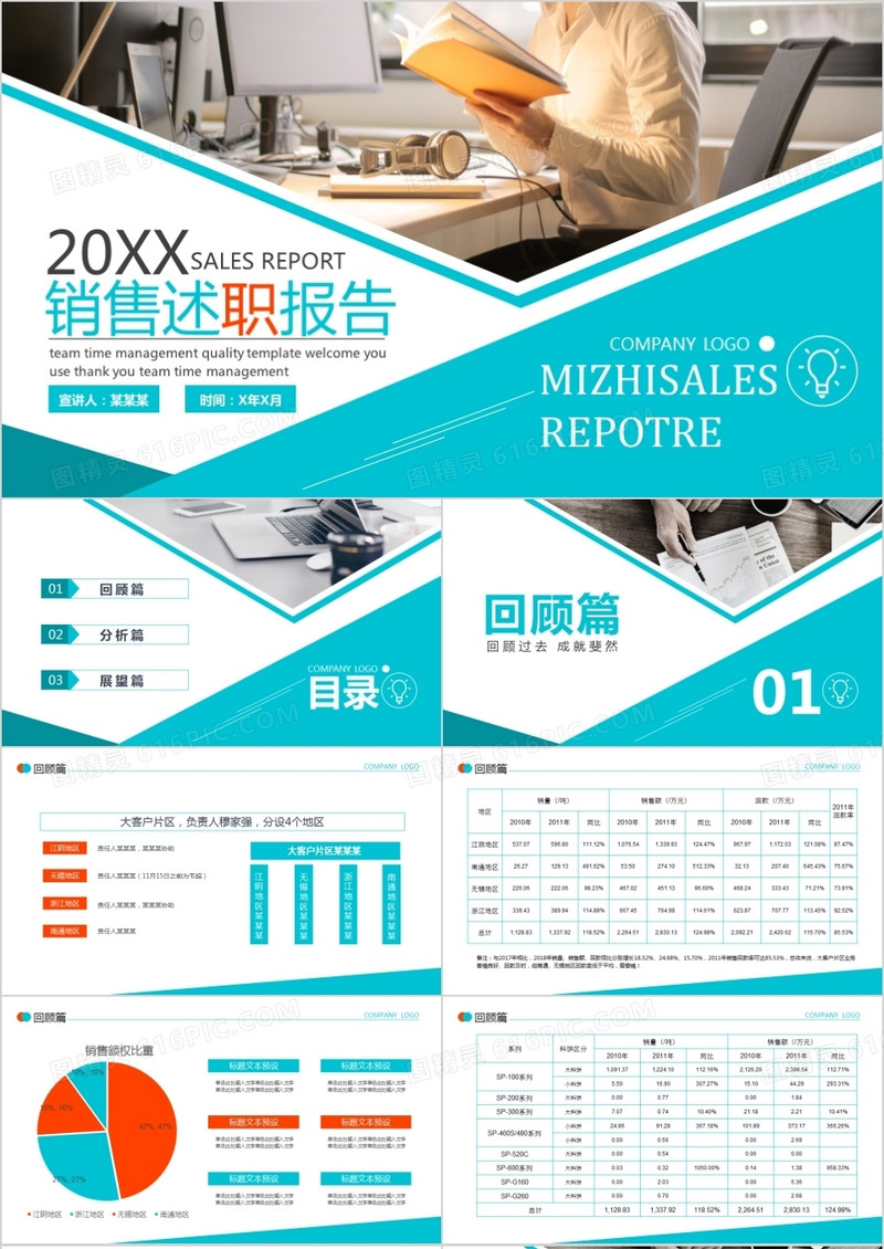 简约风2021年销售述职报告PPT模板