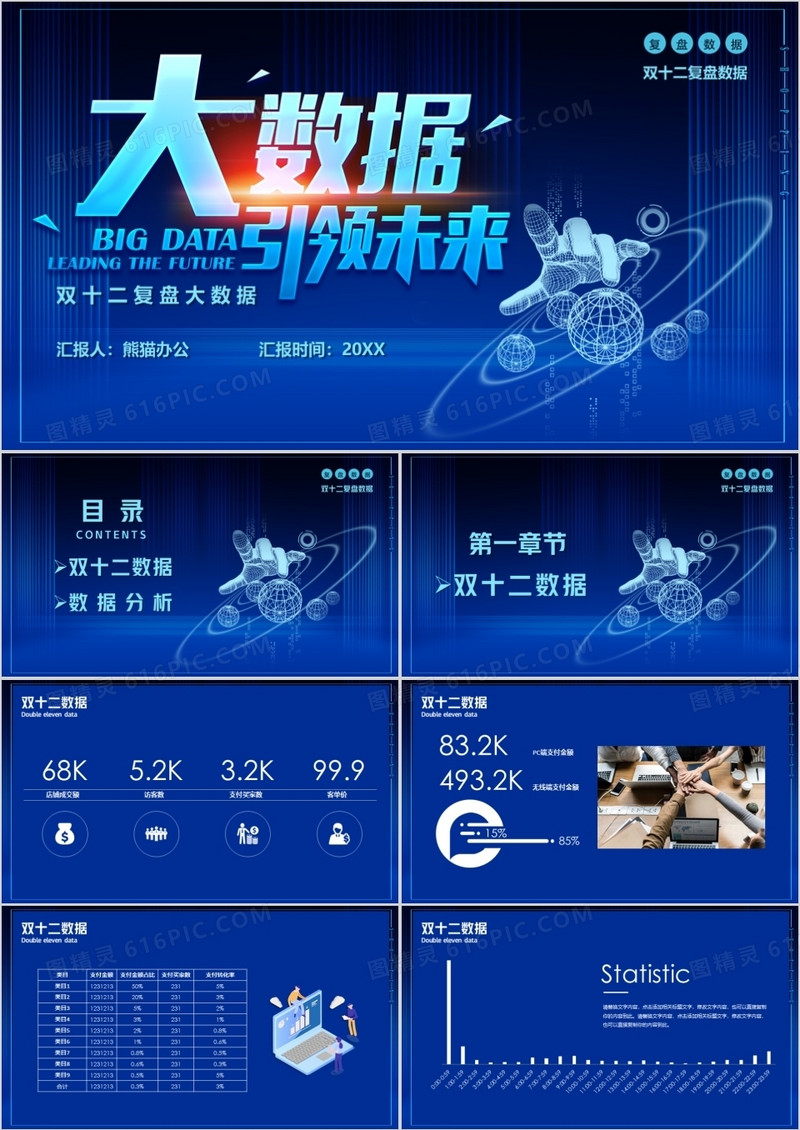 大数据汇报总结PPT模版