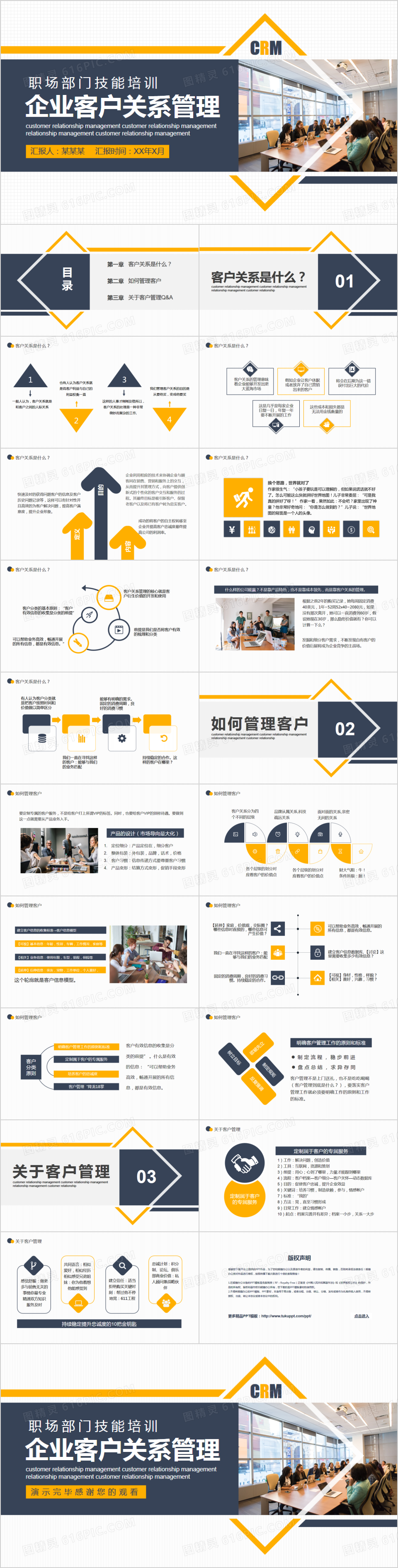 职场部门技能培训企业客户关系管理动态PPT模板