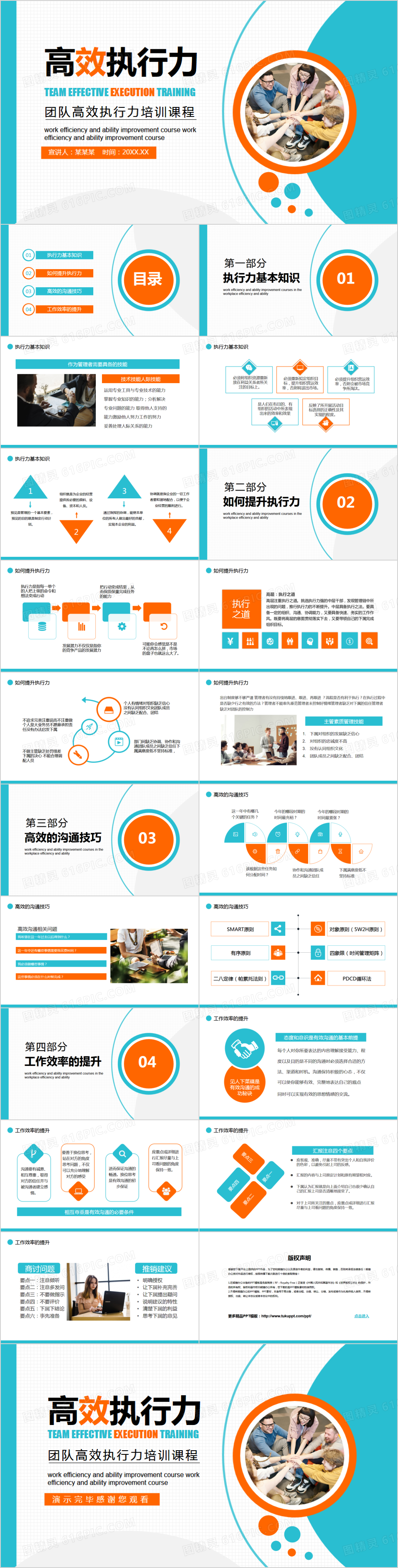 团队高效执行力培训课程动态PPT模板