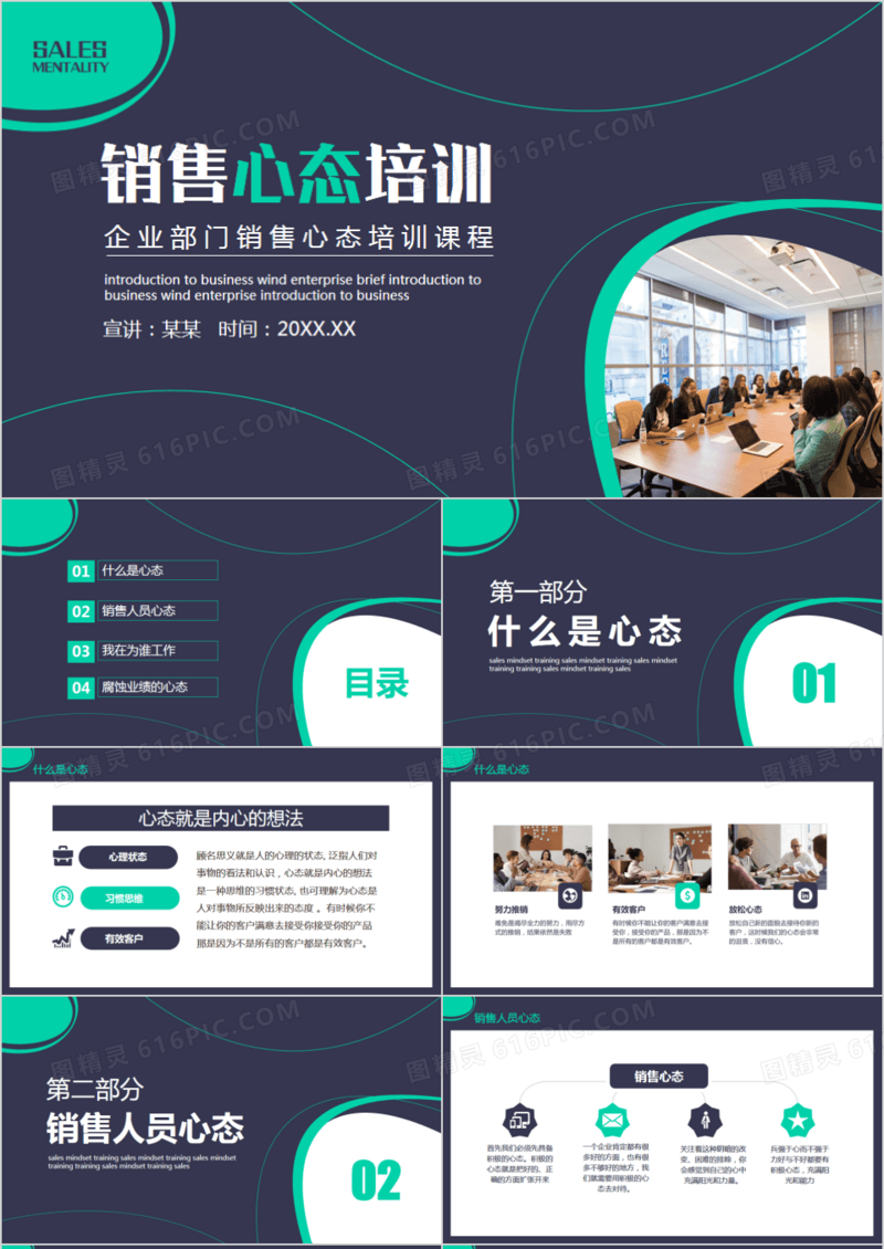 企业部门销售心态培训课程动态PPT模板