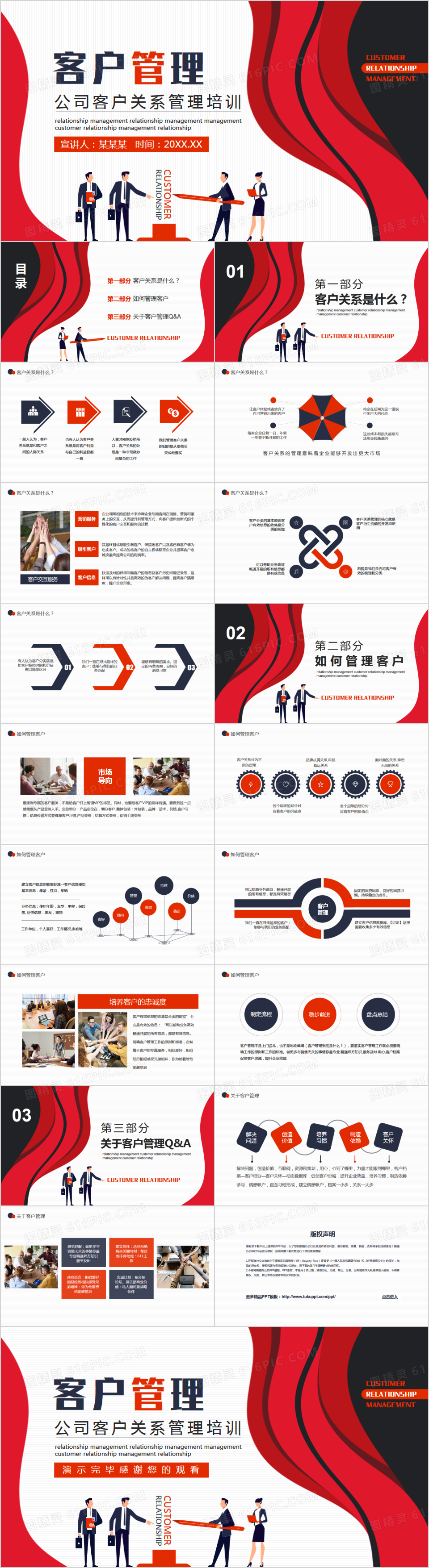 公司客户关系管理培训动态PPT模板