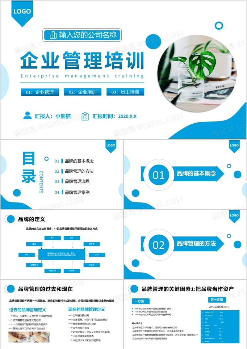 简约商务风企业员工管理培训PPT模板