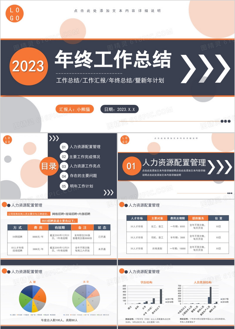 创意简约商务年终工作总结通用PPT模板