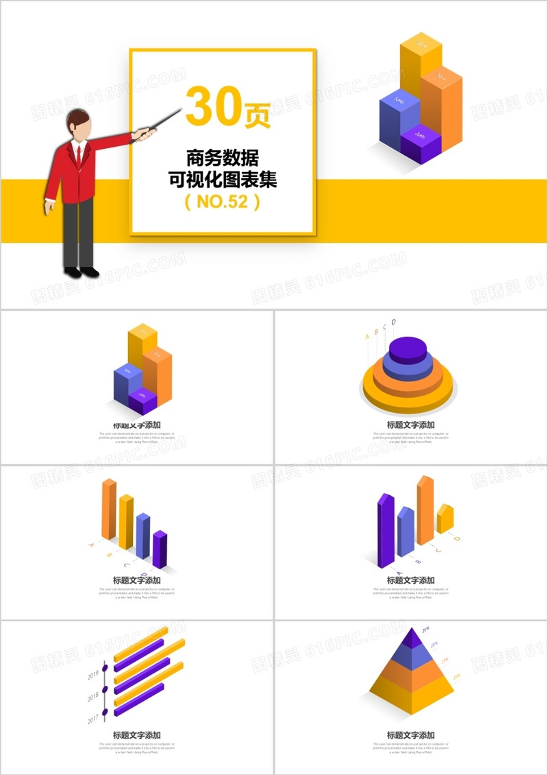  30页商务数据可视化图表集PPT模板