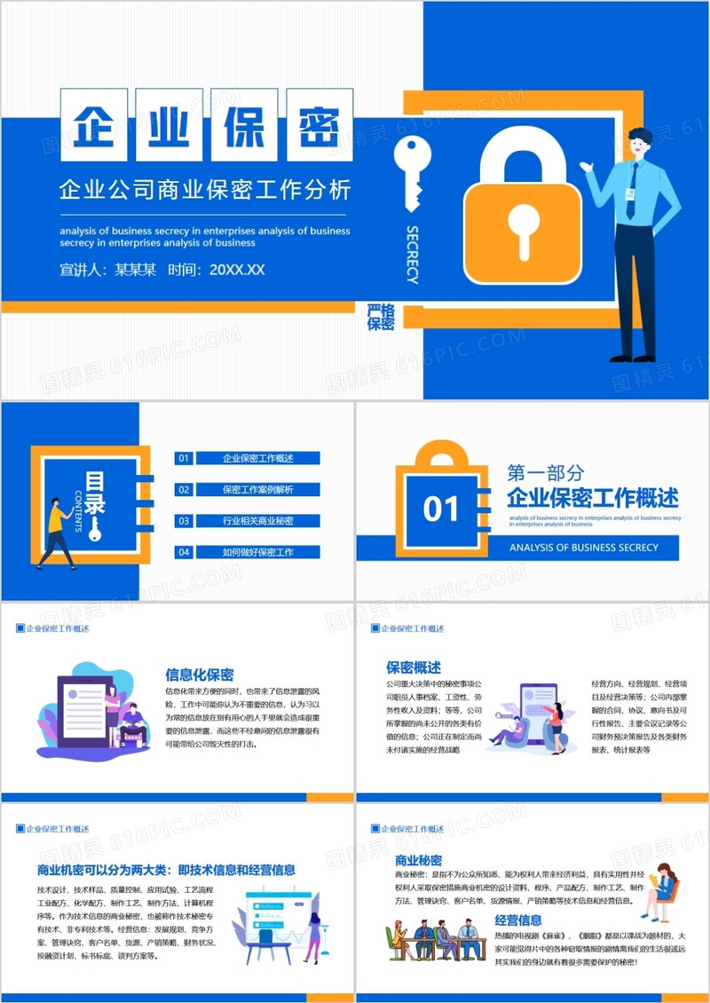 企业公司商业保密工作分析动态PPT