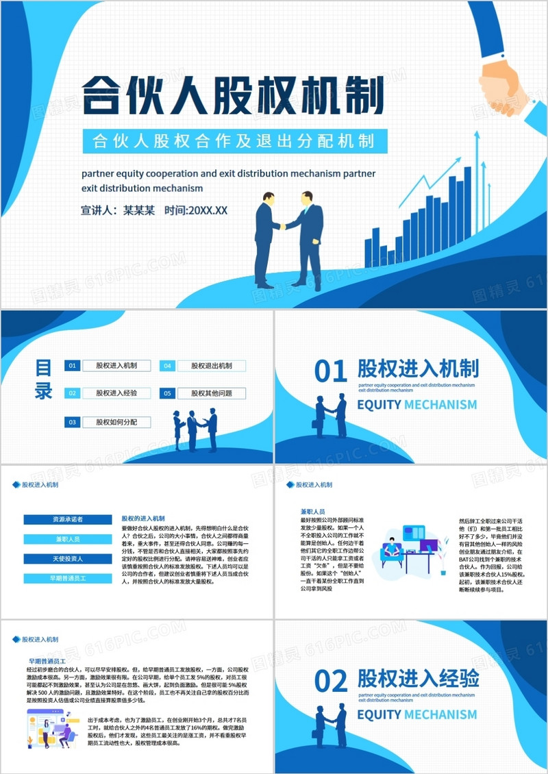 合伙人股权合作及退出分配机制动态PPT