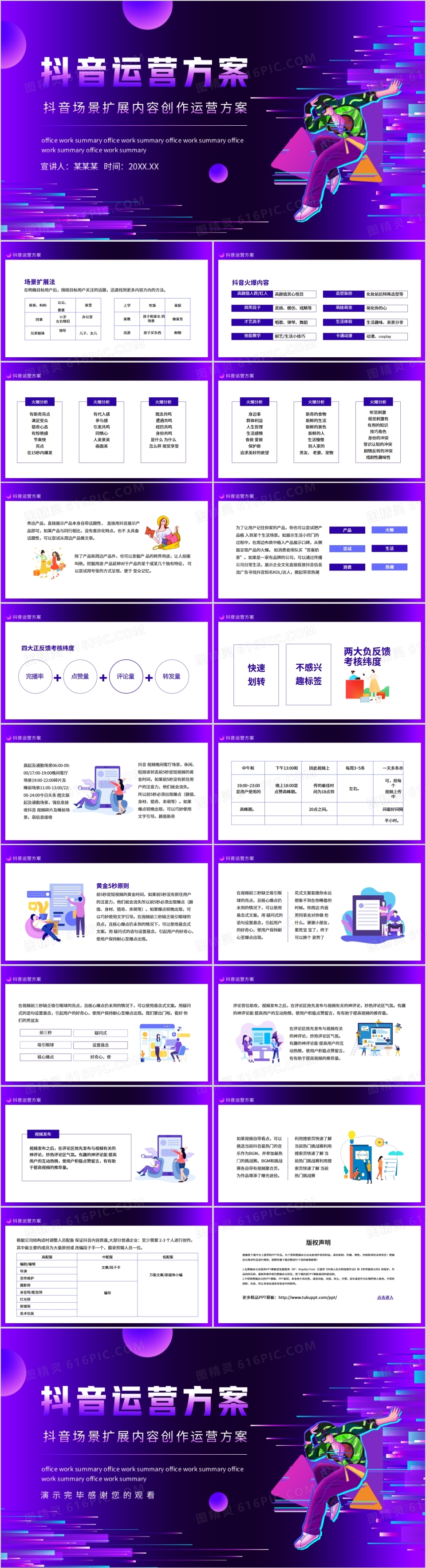 抖音场景扩展内容创作运营方案动态PPT