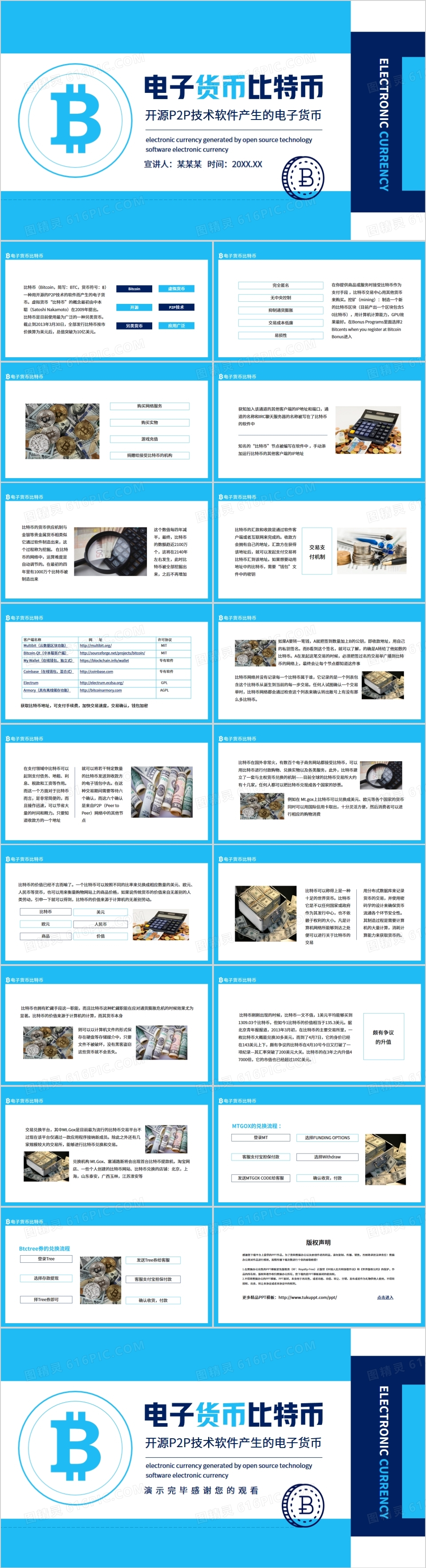 开源P2P技术软件产生的电子货币比特币动态PPTPPT模板免费下载_编号z23c39epv_图精灵