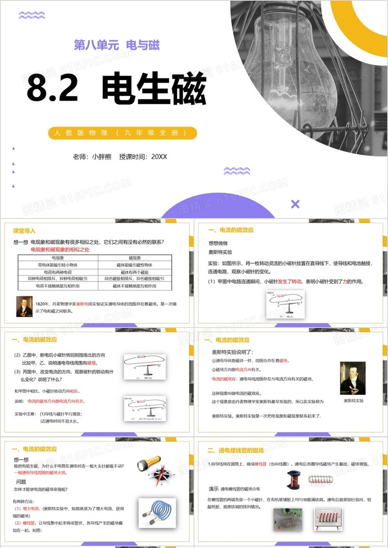 部编版九年级物理全册电生磁课件PPT模板