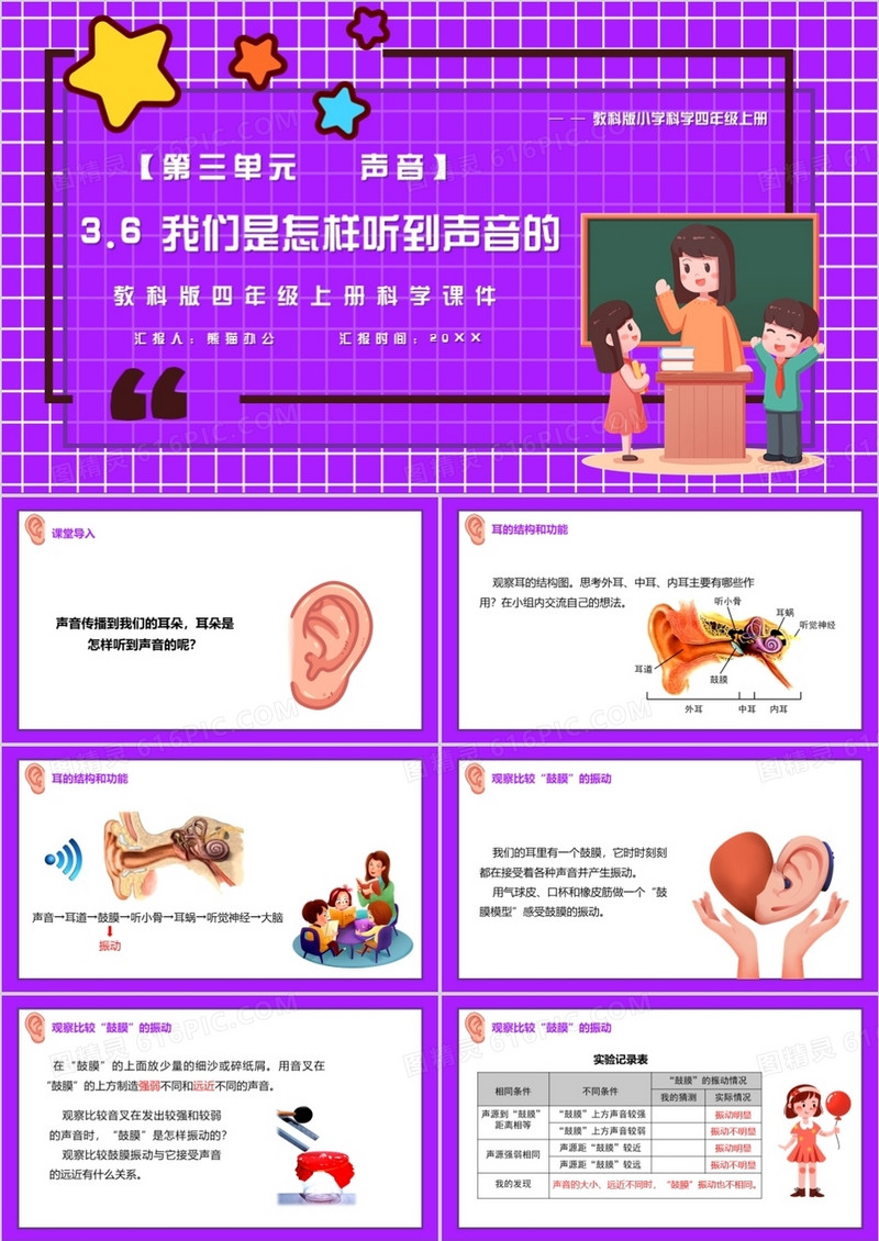 教科版四年级科学上册我们是怎样听到声音的课件PPT模板