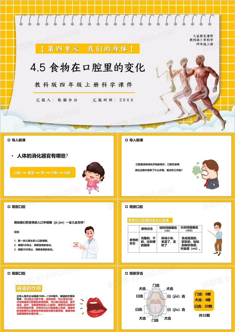 教科版四年级科学上册食物在口腔里的变化课件PPT模板