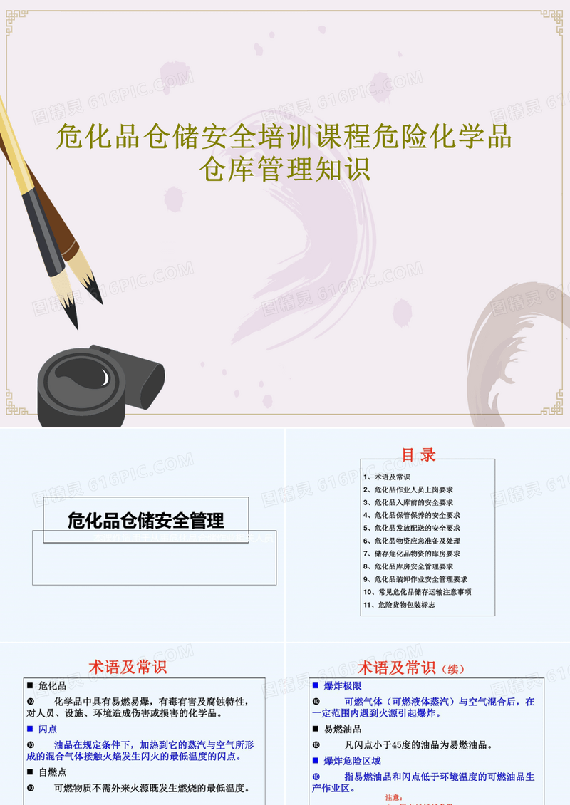 危化品仓储安全培训课程危险化学品仓库管理知识共25页
