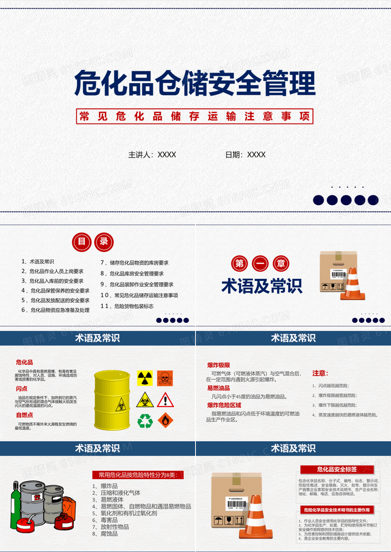 简约公司仓库危化品仓储安全管理培训ppt模板