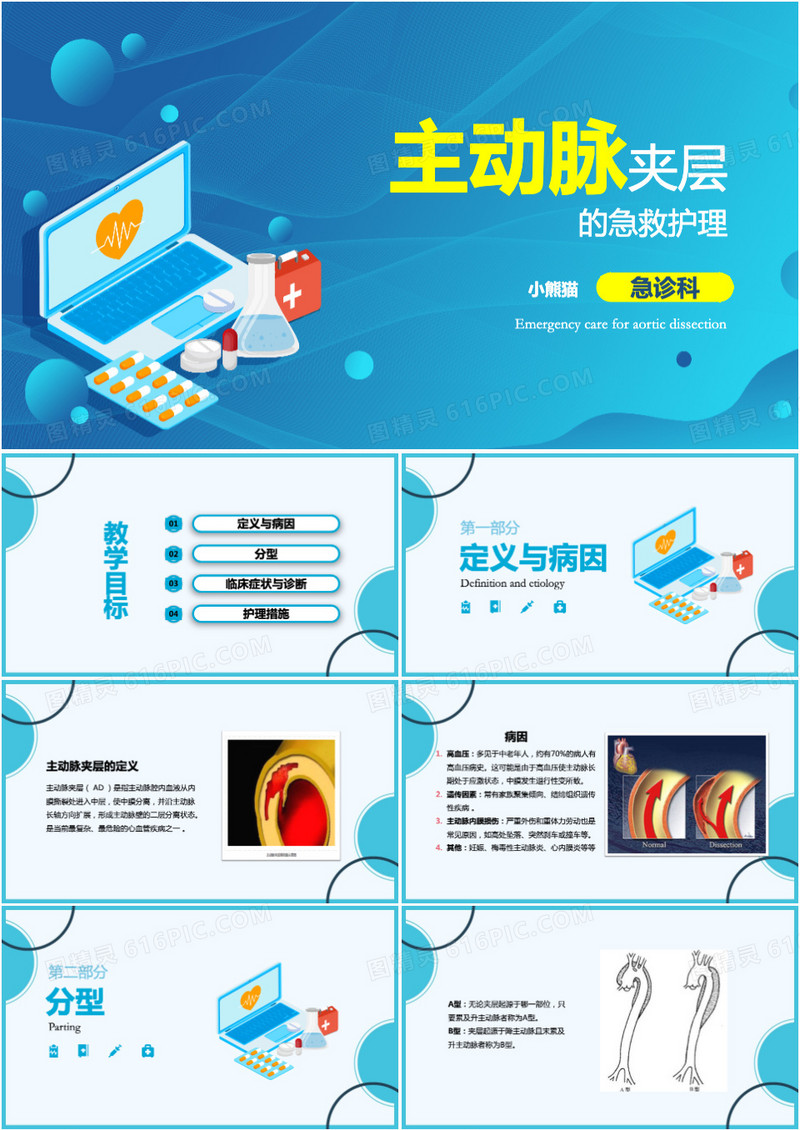 主动脉夹层的急救处理PPT模板