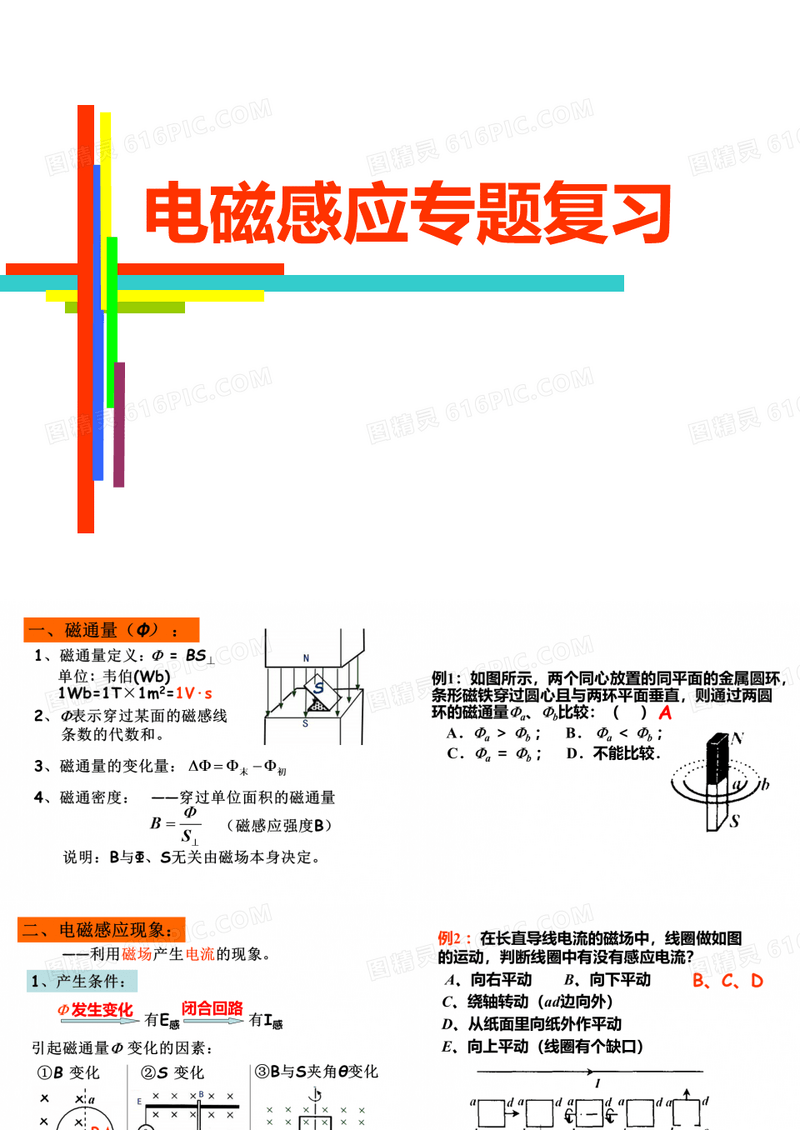 高中物理(人教版)电磁感应章节复习
