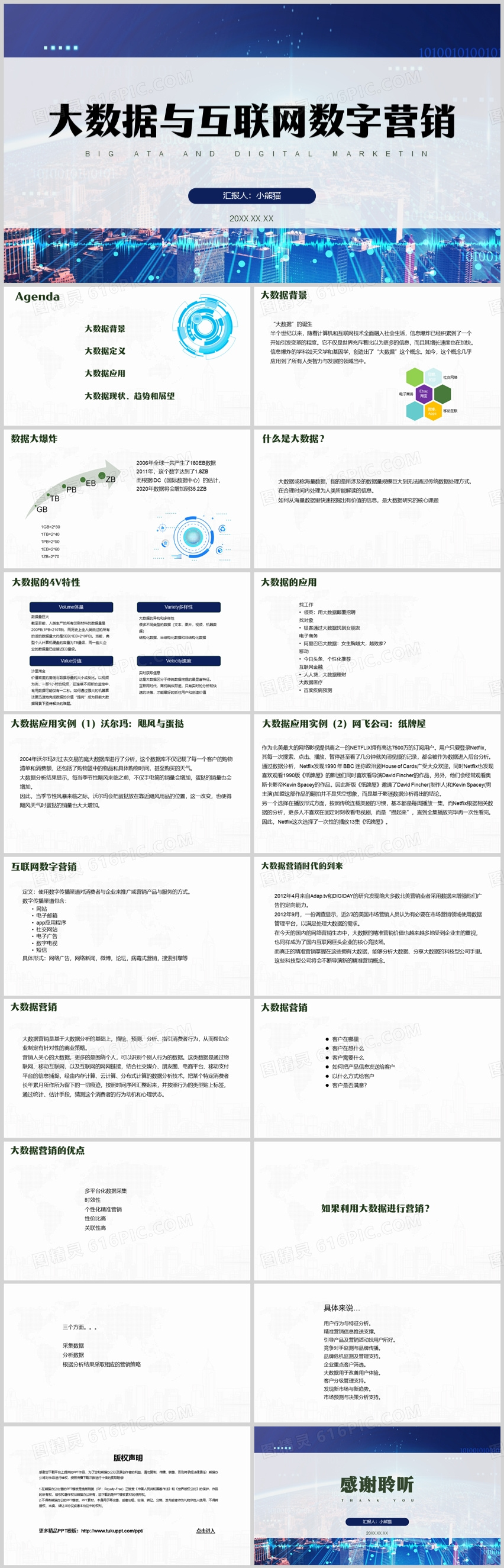 网络营销大数据与互联网数字营销PPT模板