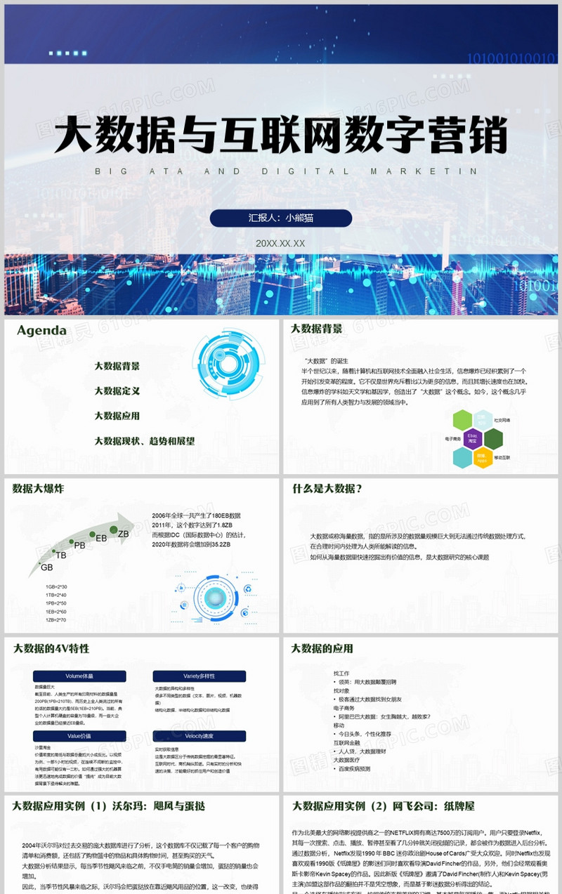 网络营销大数据与互联网数字营销PPT模板