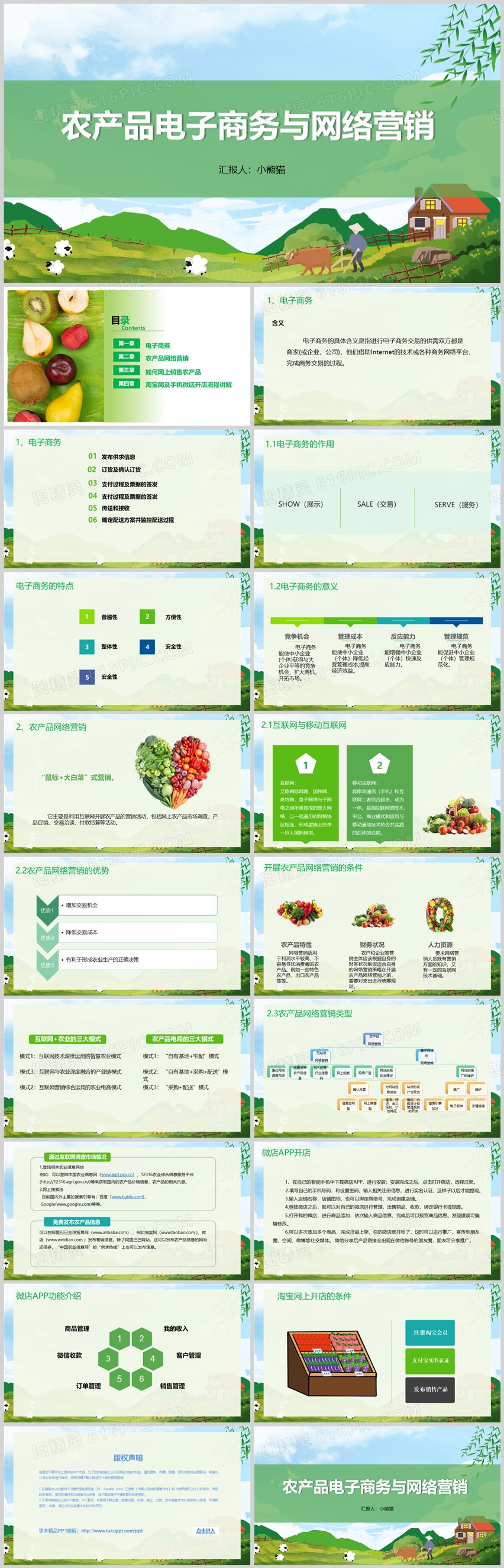 网络营销农产品电子商务与网络营销PPT模板