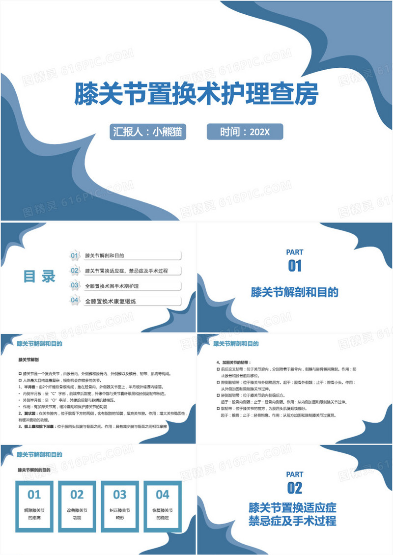 膝关节置换术护理查房PPT模板