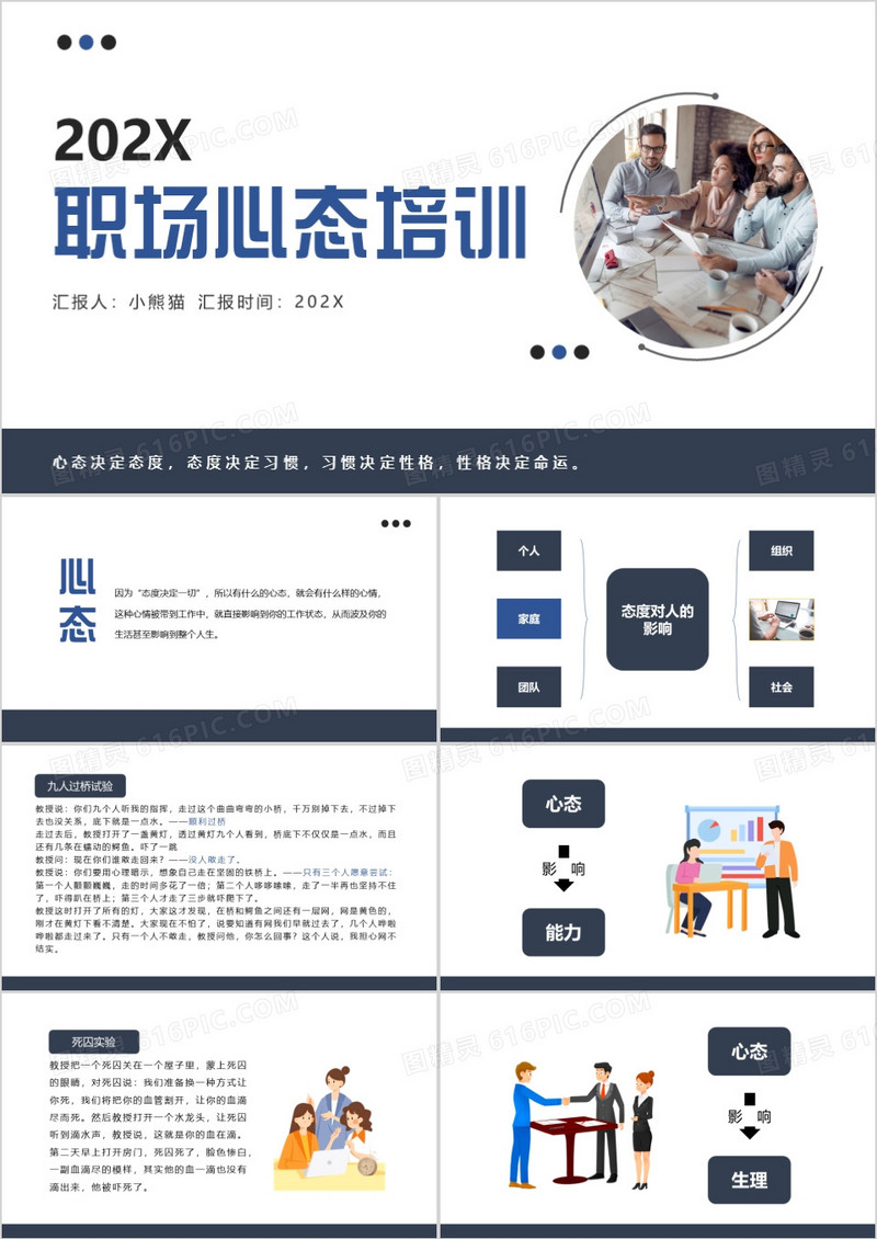 员工积极心态职场心态培训PPT模板