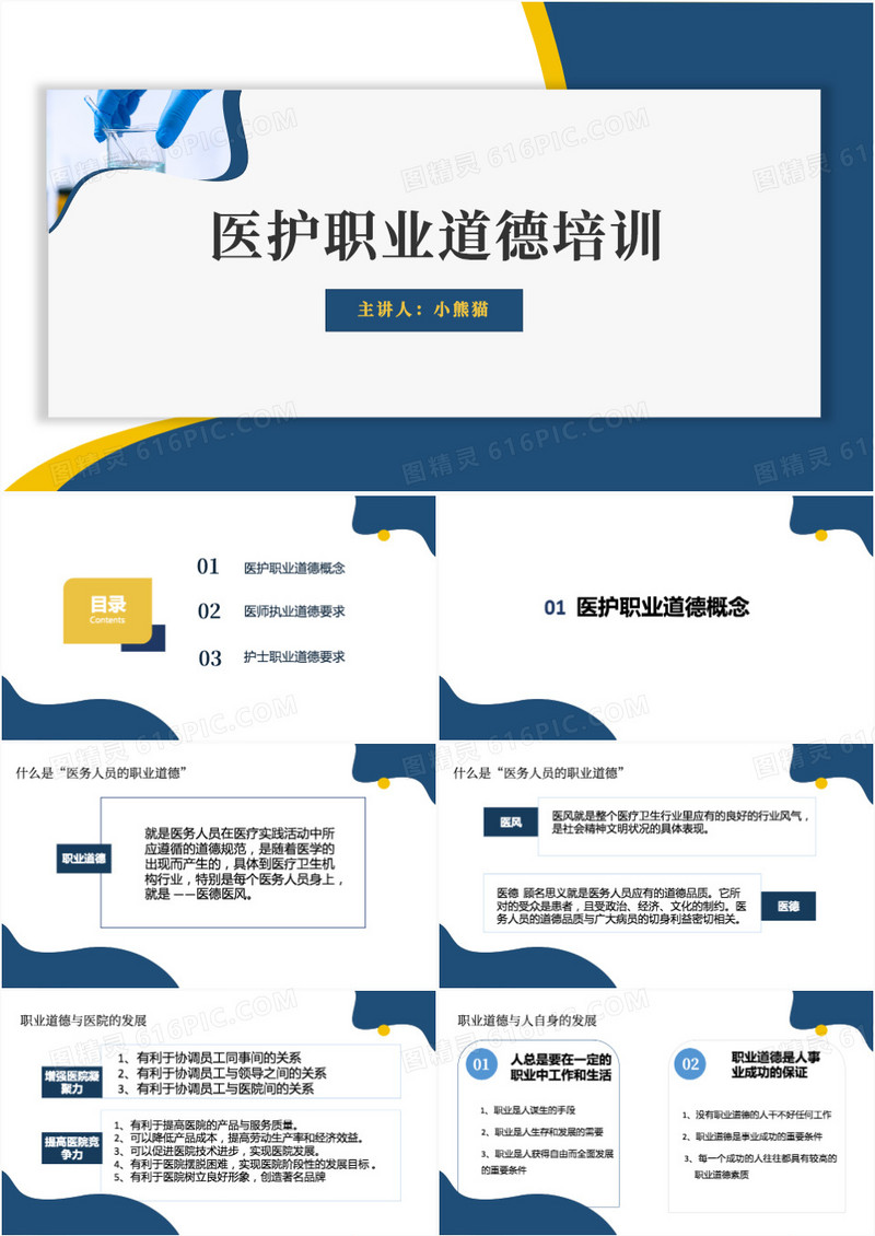 医生职业道德培训PPT模板