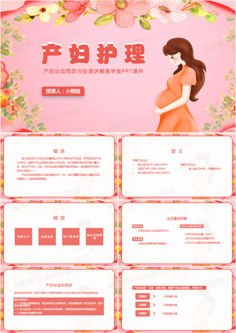 产妇护理产后出血预防与处理PPT模板