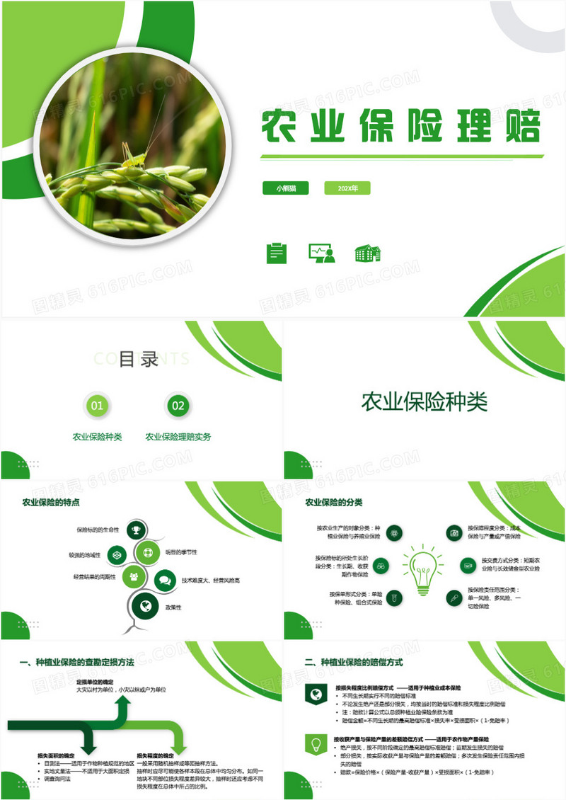 农业保险理赔PPT模板