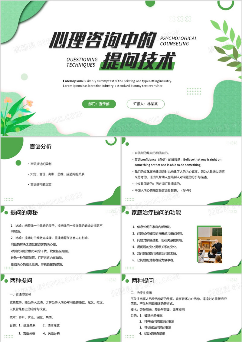 心理咨询中的提问技术PPT模板