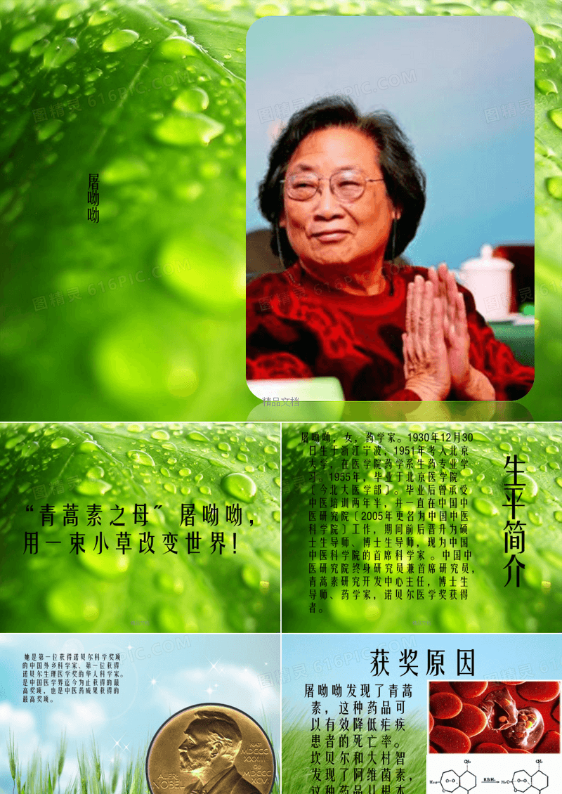 《屠呦呦》幻灯片PPT