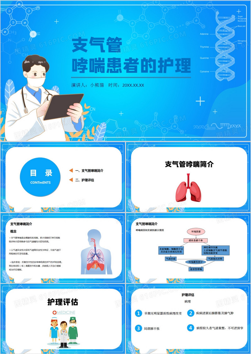 支气管哮喘者病人的护理培训PPT模板