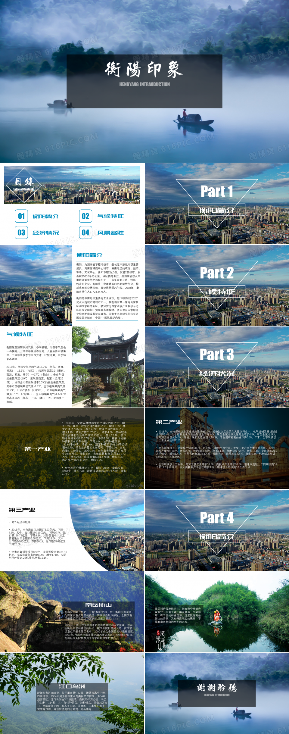 衡阳城市介绍家乡介绍旅游攻略PPT模板