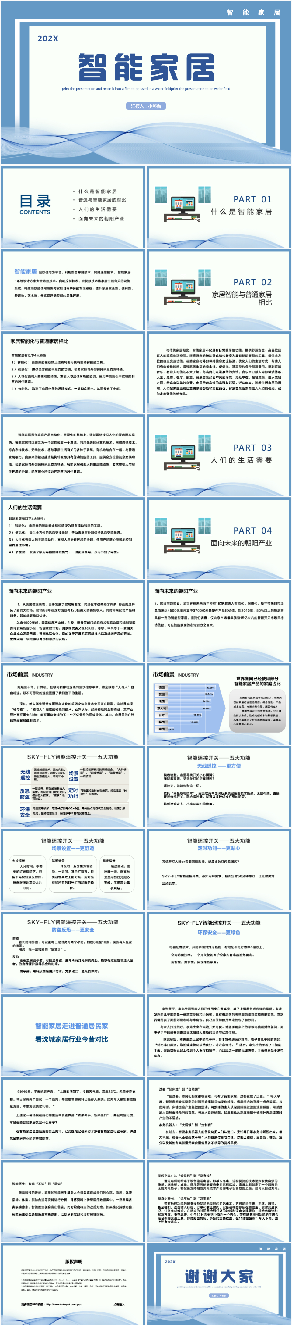 蓝色简约风智能家居营销策划方案PPT模板