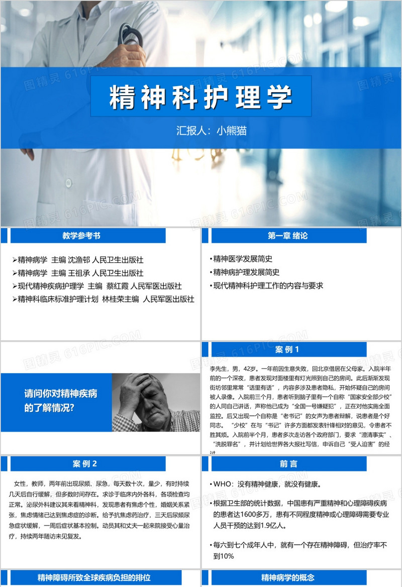 精神科护理学精神科护理查房PPT模板