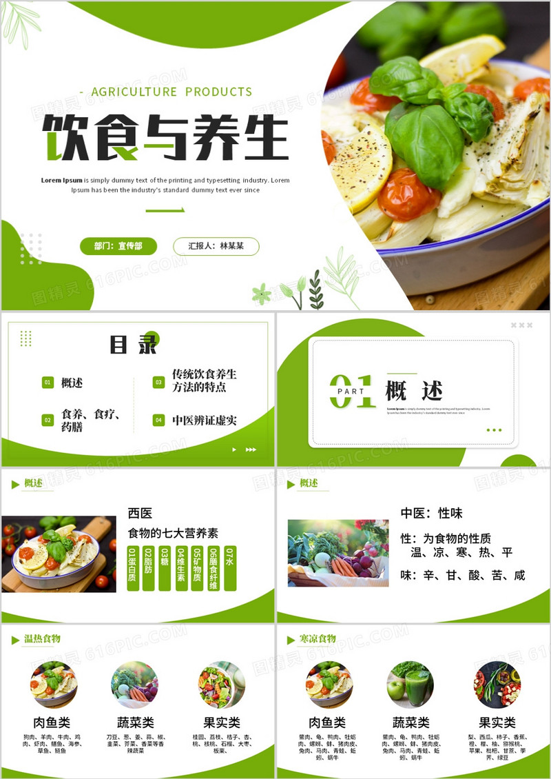 饮食与养生专题培训通用课件PPT模板