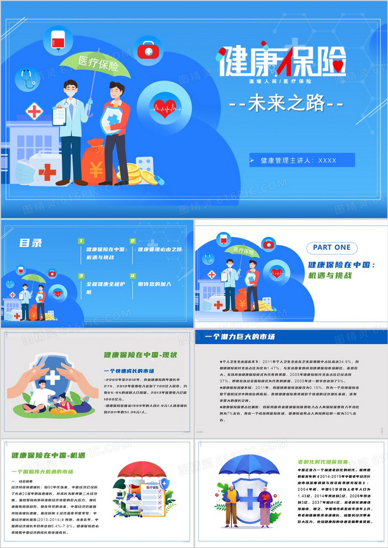 健康保险在中国的机遇与挑战PPT模板
