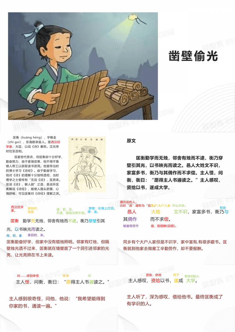 凿壁偷光文言文