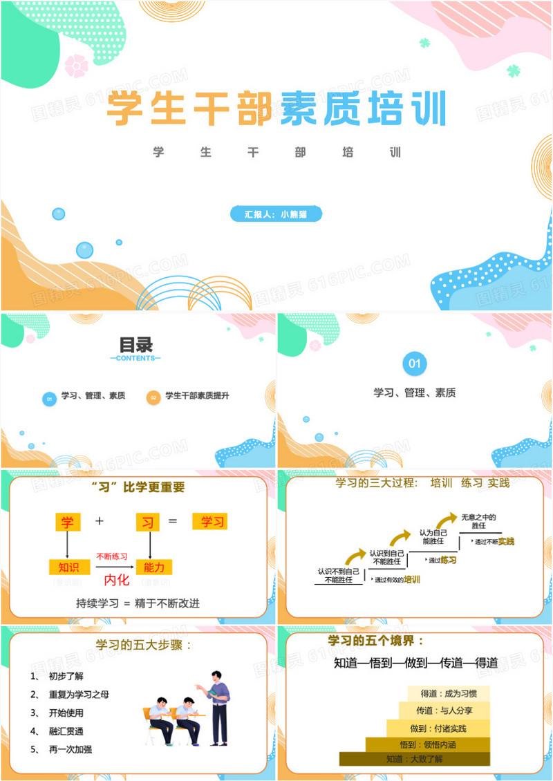 学生干部素质培训学生干部培训PPT模板