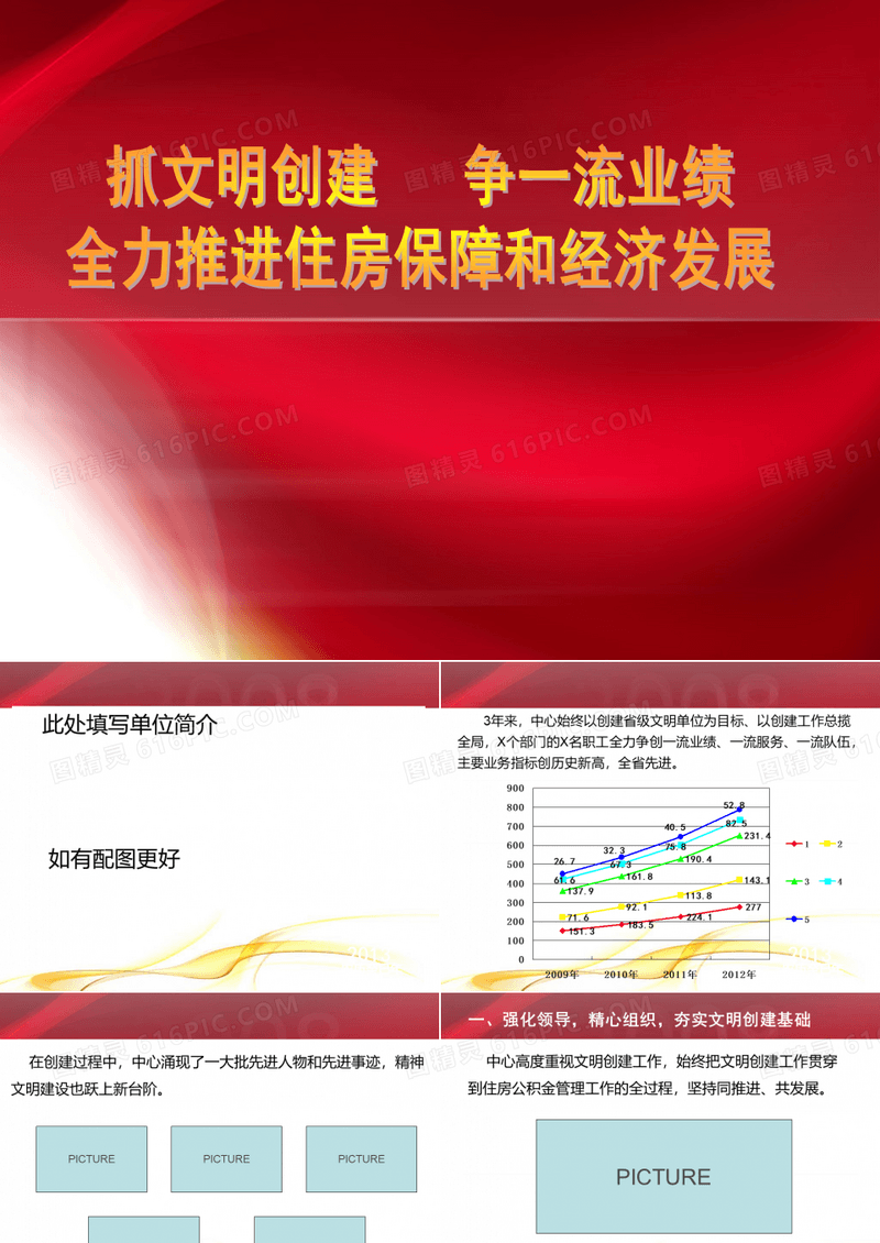文明单位汇报PPT模版