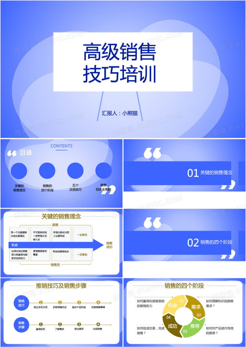 紫色商务风高级销售技巧培训PPT模板